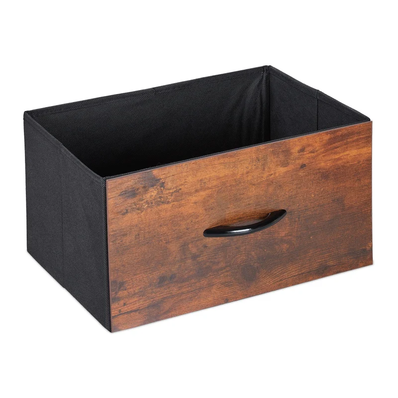 Lot de 2 tables de chevet design industriel avec tiroir 60 x 40 x 45 cm en bois noir 13_0015933