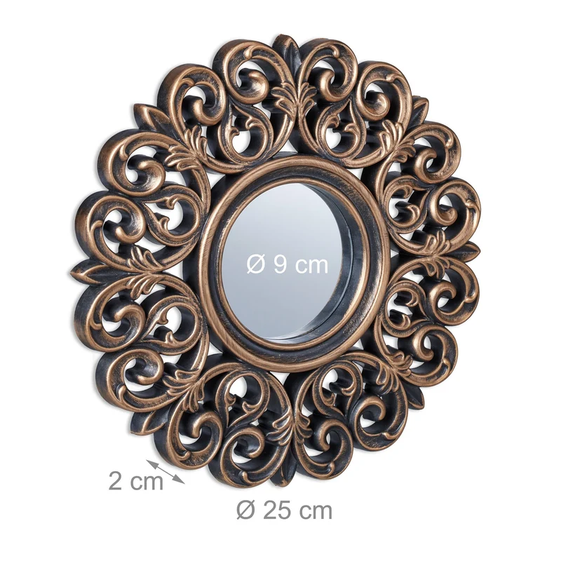 Lot de 3 miroirs décoratifs tendance style baroque 40 x 30 cm à installer ensemble ou séparément en verre doré 13_0013245