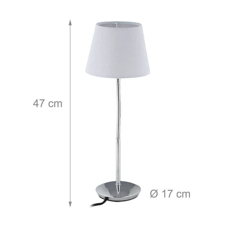 Lampe de table flexible design intemporel éclairage agréable 47 x 17 cm en métal chrome 13_0013507