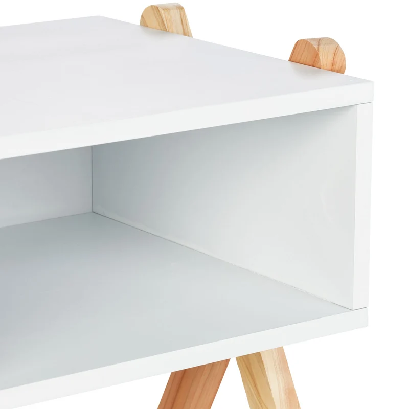 Table de chevet pour enfant pratique rangement jouets 42 x 34 x 30 cm en MDF blanc 13_0016873