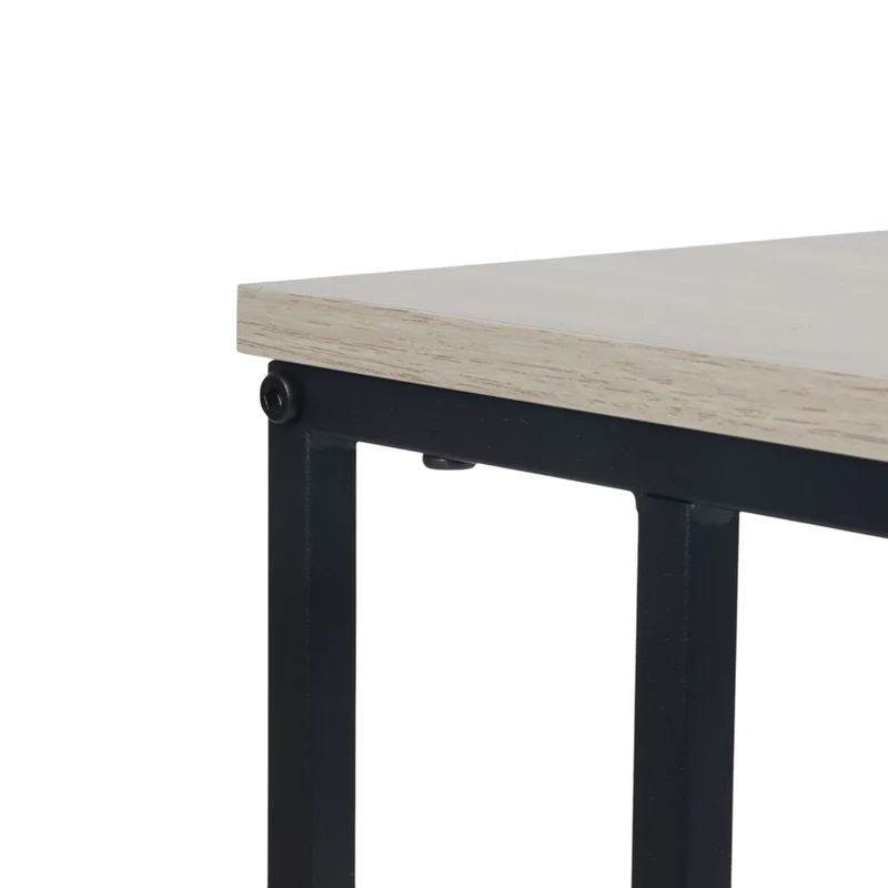 Table d'appoint forme en C rangement pratique salon chambre 60 x 40 x 40 cm en MDF marron 13_0017814