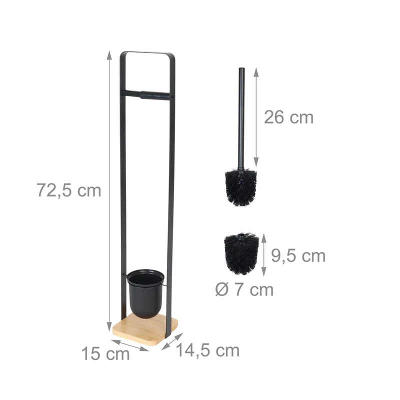Serviteur WC décoratif pratique salle de bain 40 x 15 x 15 cm porte-brosse amovible design original en plastique blanc 13_0017100