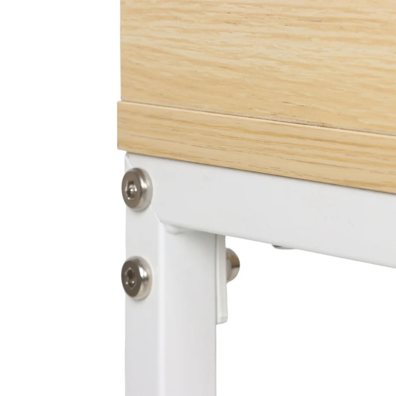 Console scandinave multifonctionnelle avec deux tiroirs 80 x 120 x 40 cm en MDF blanc naturel 13_0017948