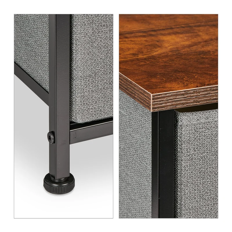 Commode étroite de rangement pratique 90 x 40 x 80 cm style industriel moderne en bois effet gris 13_0015042