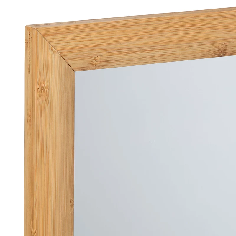 Miroir mural moderne à accrocher 80 x 60 cm design intemporel salle de bain dressing en bambou naturel 13_0013118