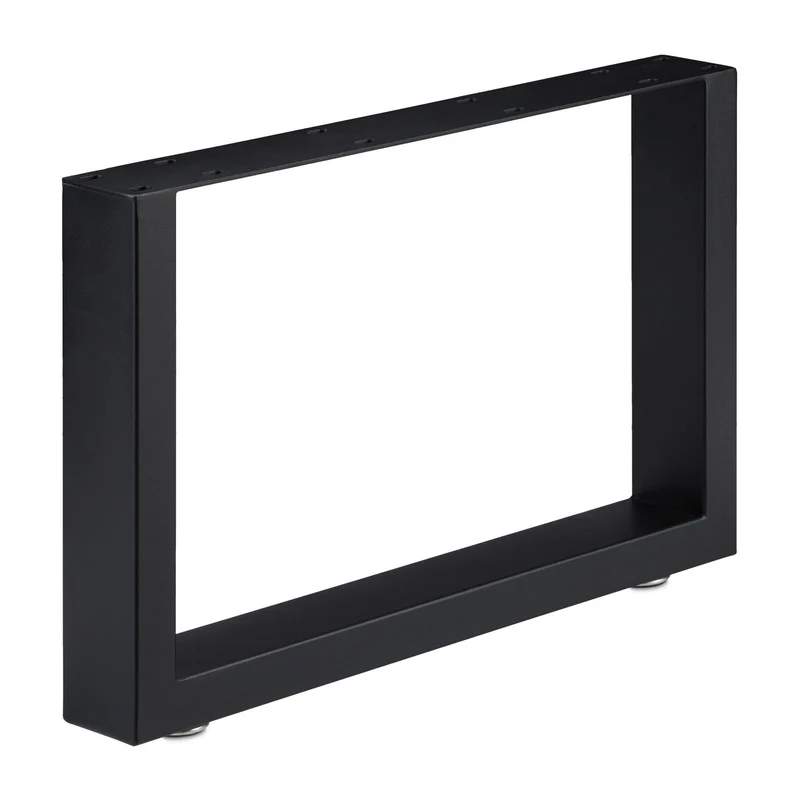 Lot de 2 pieds de table en acier noir pour table d’appoint cuisine design industriel 43 x 30 cm en acier noir 13_0010092