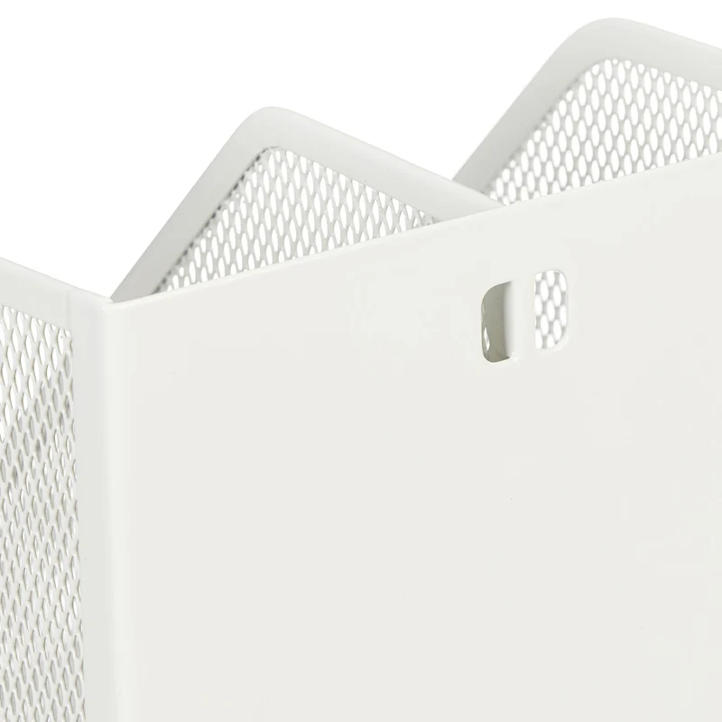 Porte-revues design maille 2 compartiments bureau rangement pratique moderne 30 x 20 x 25 cm en métal blanc 13_0012653