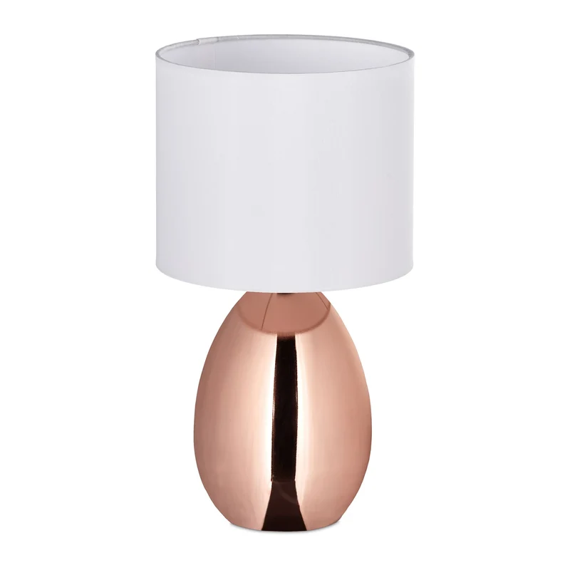 Lampe de chevet moderne originale pour chambre salon 33,5 x 18 cm avec interrupteur en métal argenté 13_0017030