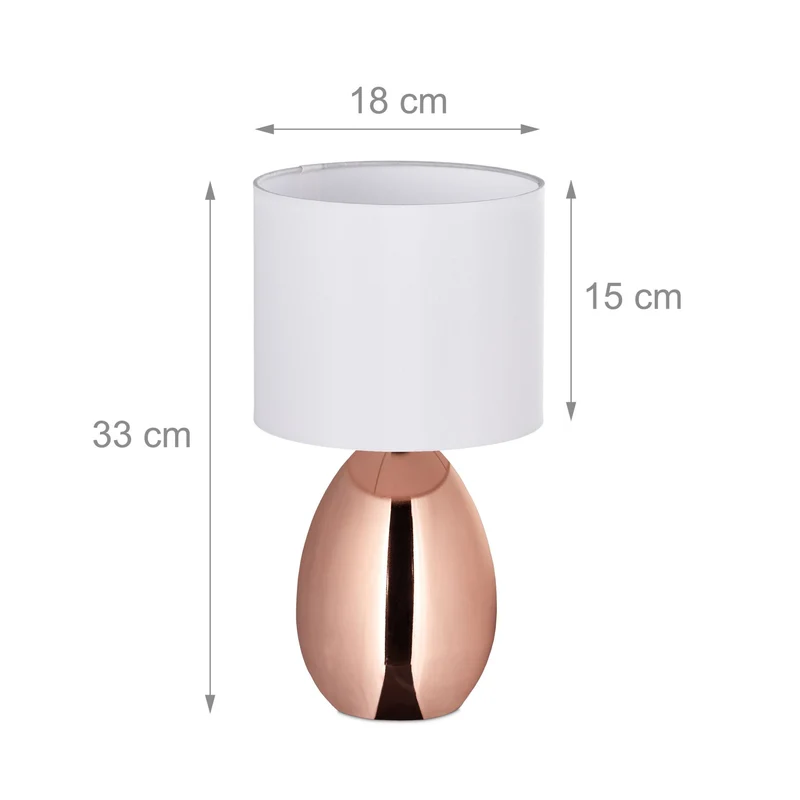 Lot de 2 lampes de chevet modernes avec interrupteur 33,5 x 18 cm en métal blanc 13_0017000