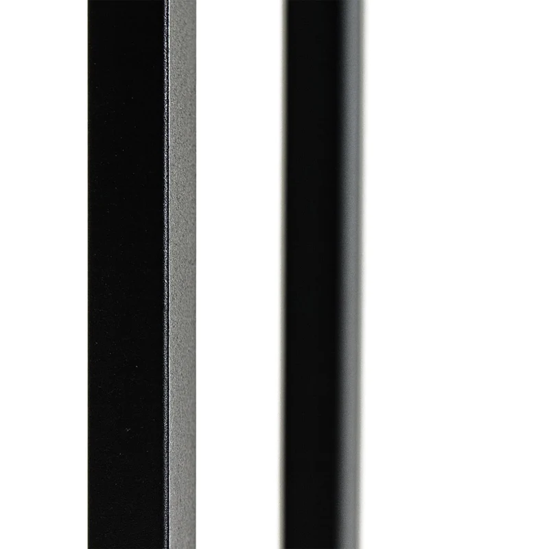 Table d'appoint design industriel forme en C 50 x 30 x 60 cm avec rangement pratique en bois massif noir 13_0017763