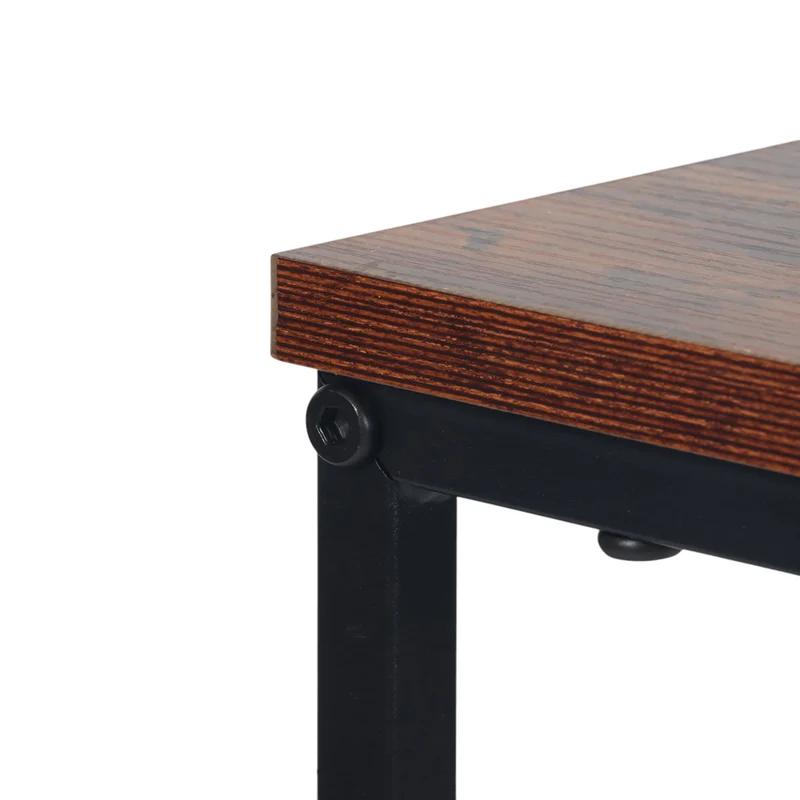 Table d'appoint forme en C rangement pratique salon chambre 60 x 40 x 40 cm en MDF marron 13_0017815