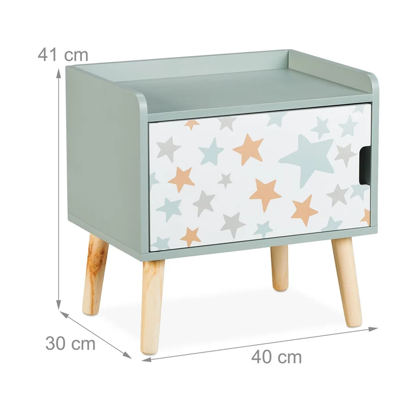 Table de chevet pour enfant pratique rangement hauteur 41 x 40 x 30 cm en MDF multicolore 13_0016875