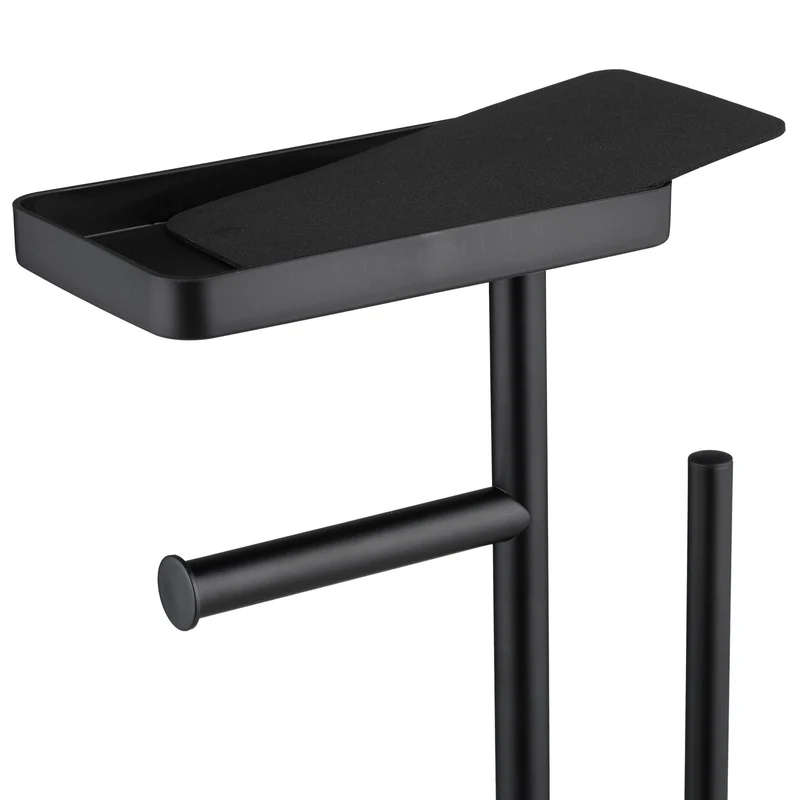 Serviteur WC décoratif pratique salle de bain 65 x 29 x 11,5 cm en fer noir 13_0017370
