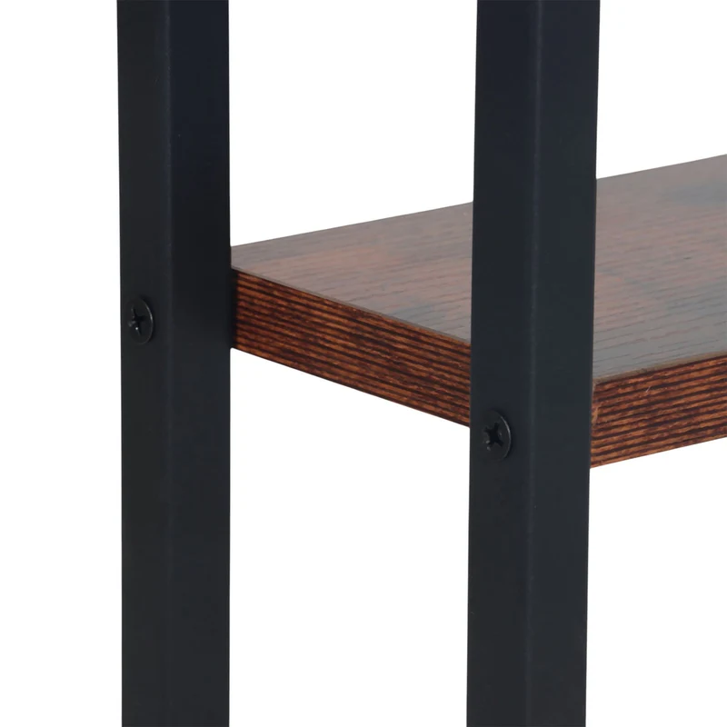 Table d'appoint pliable design industriel petite forme en C 64 x 52 x 39 cm rangement pratique en MDF marron 13_0017807
