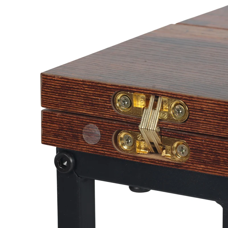 Table d'appoint pliable design industriel petite forme en C 64 x 52 x 39 cm rangement pratique en MDF marron 13_0017807