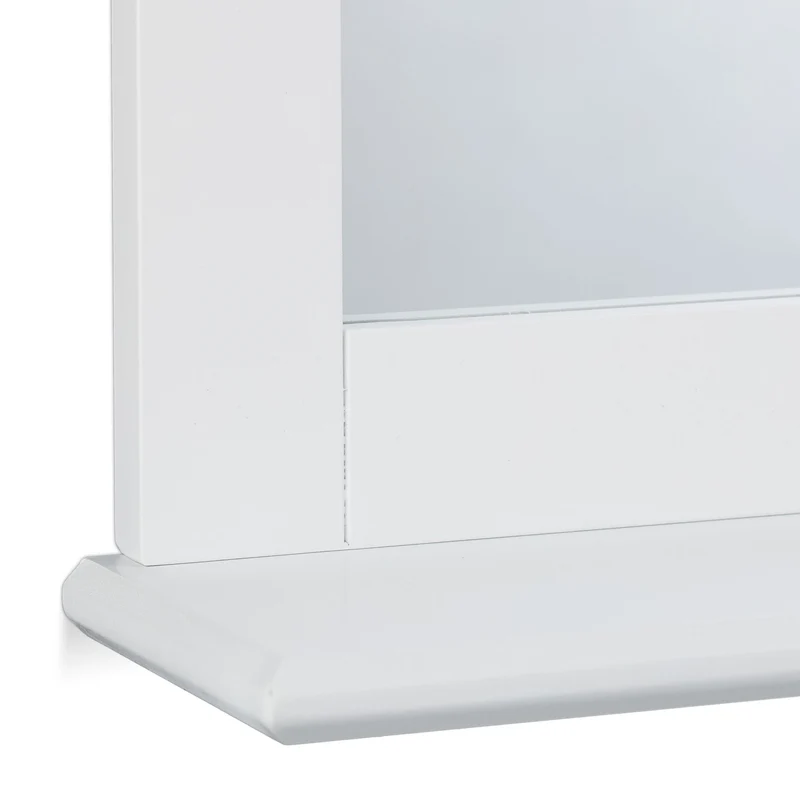 Miroir mural décoratif avec surface de rangement 100 x 70 x 5 cm en verre blanc 13_0016390