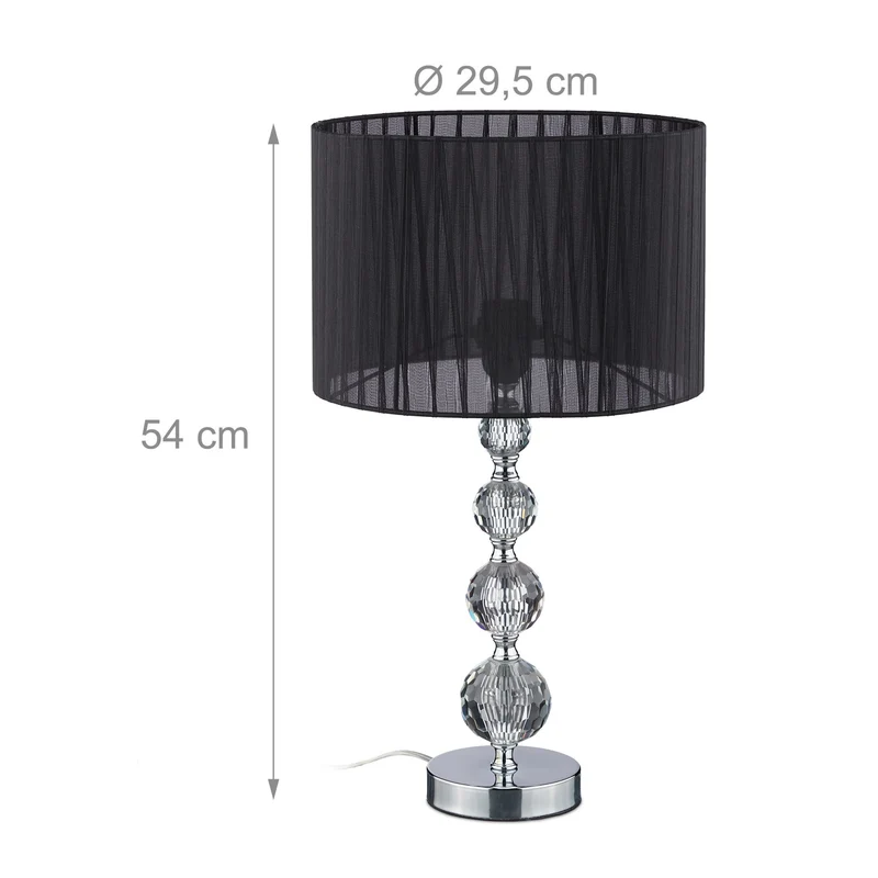 Lampe de table décorative moderne espace salon chambre 45 x 25 x 25 cm en métal noir 13_0011020