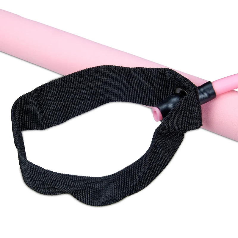 Barre de pilates avec bandes de résistance salle de sport domicile 150 x 4 x 4 cm entraînement efficace en acier noir 13_0010890