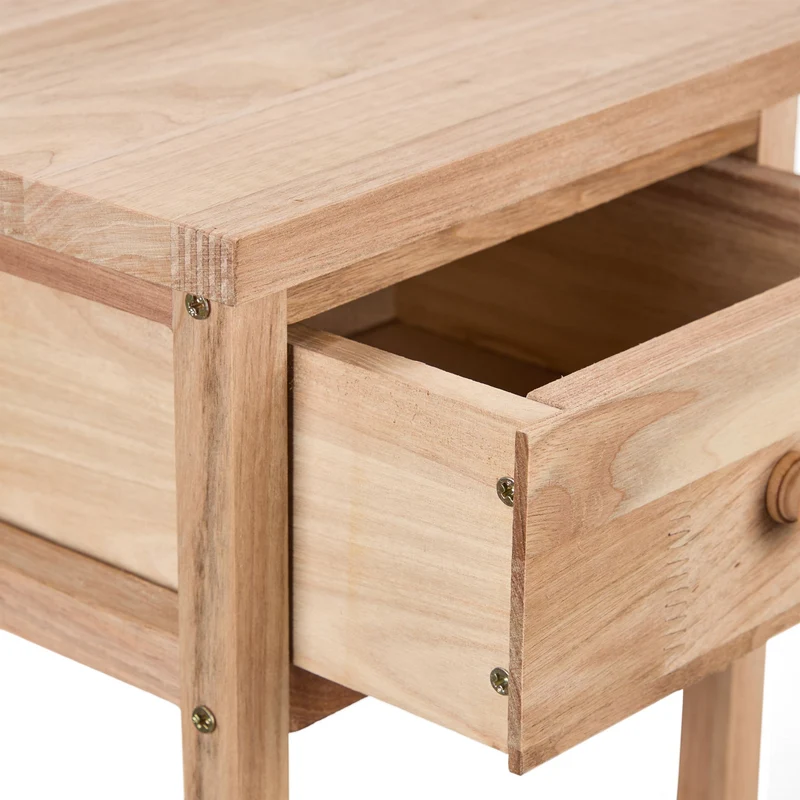 Lot de 2 tables d'appoint étroites design naturel salon 90 x 30 x 75 cm en bois de noyer 13_0016428