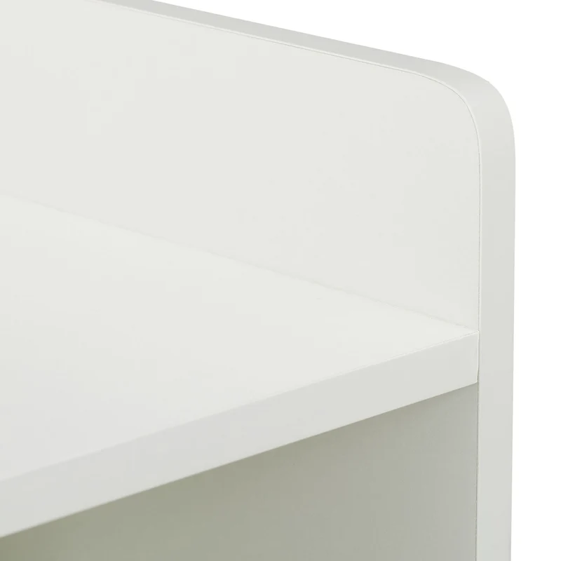 Table de chevet étroite design moderne avec 2 tiroirs espace de rangement 55 x 22,5 x 34 cm en MDF blanc 13_0017318