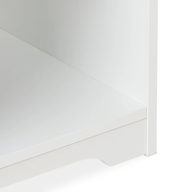 Table de nuit carrée pour enfants avec tiroir et rangement motif cygnes 60 x 40 x 40 cm en bois blanc 13_0012324
