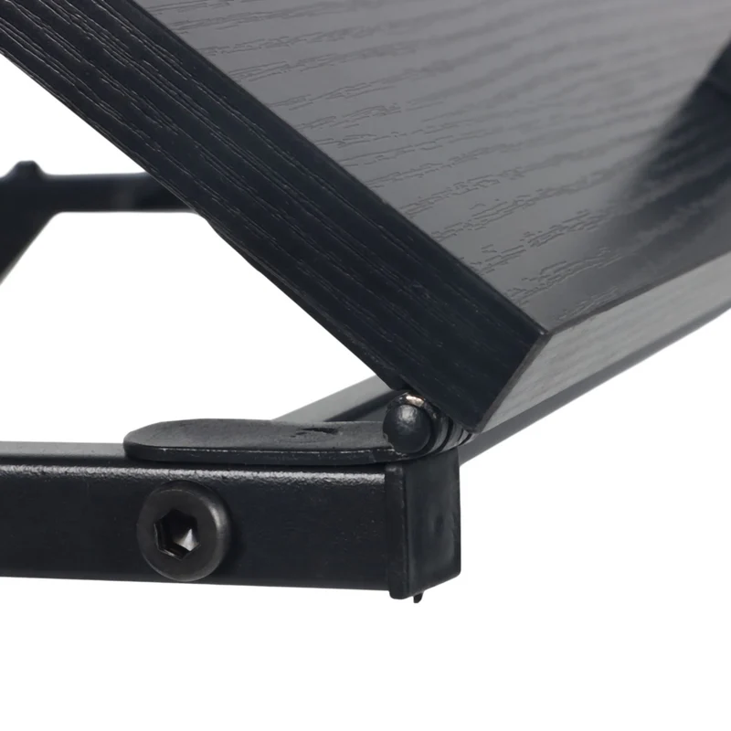 Table d'appoint C en bois et fer 60 x 40 x 70 cm 2 en 1 ergonomique rangement pratique en MDF noir 13_0017808