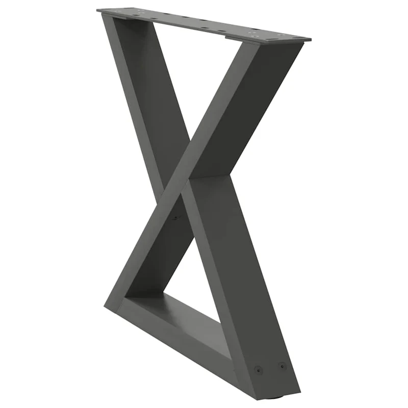 Lot de 2 pieds de table basse modernes 50 x 43 cm avec patins réglables en acier anthracite 02_0056992