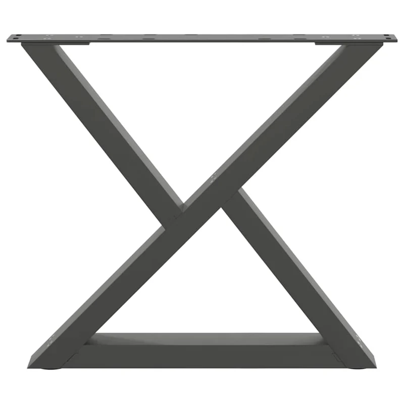 Lot de 2 pieds de table basse modernes 50 x 43 cm avec patins réglables en acier anthracite 02_0056992