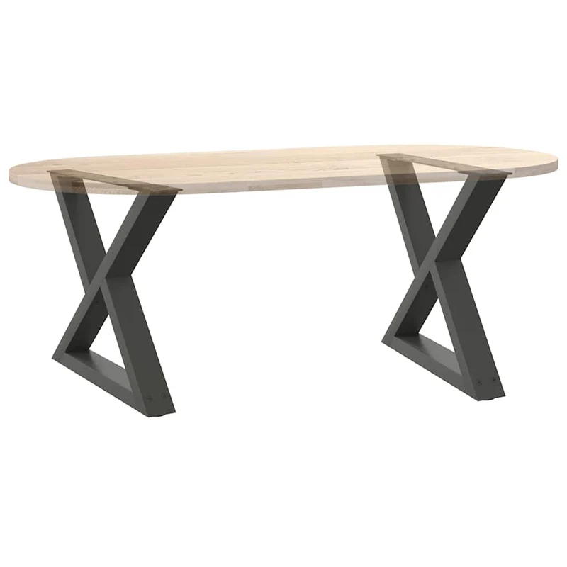 Lot de 2 pieds de table basse modernes 50 x 43 cm avec patins réglables en acier anthracite 02_0056992