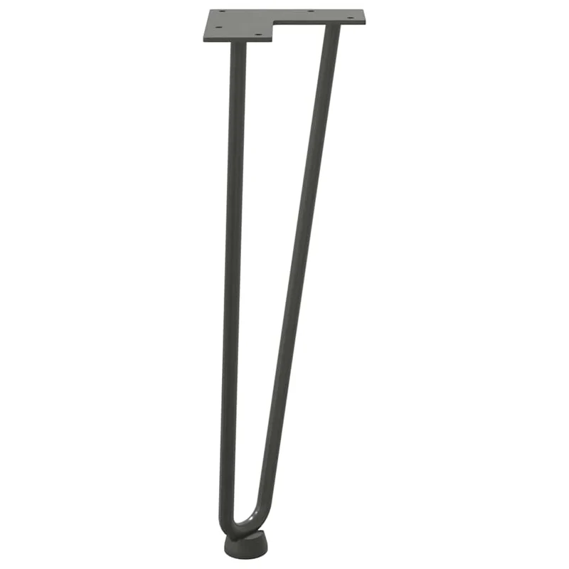 Lot de 4 pieds en épingle à cheveux pour table basse 42 cm avec patins réglables design moderne en acier massif anthracite 02_0056721