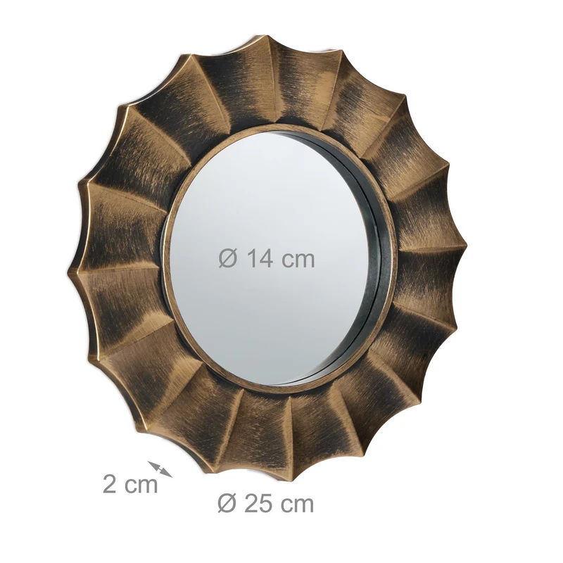 Lot de 3 miroirs décoratifs design original et élégant 30 x 30 x 3 cm pour accessoiriser votre intérieur en métal doré 13_0013230