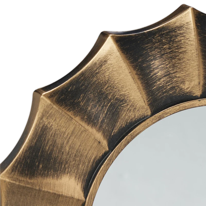 Lot de 3 miroirs décoratifs design original et élégant 30 x 30 x 3 cm pour accessoiriser votre intérieur en métal doré 13_0013230