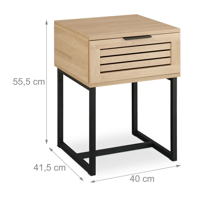 Table de chevet design moderne avec tiroir pratique 45 x 35 x 30 cm en bois blanc 13_0016904