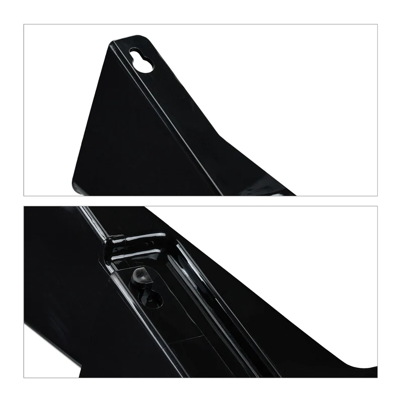 Lot de 3 porte-documents muraux modernes rangement documents 30 x 15 x 15 cm en plastique noir 13_0015377