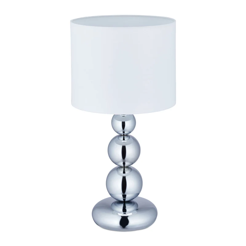 Lampe de table élégante pour salon chambre avec abat-jour tamisé 40 x 25 cm en tissu blanc 13_0011050