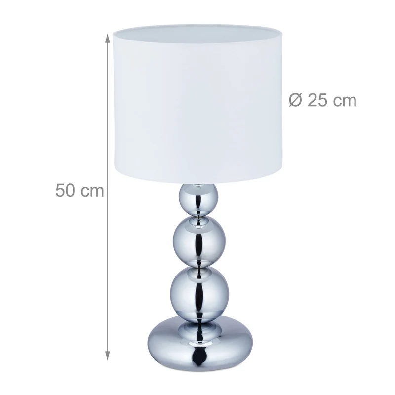Lampe de table élégante pour salon chambre avec abat-jour tamisé 40 x 25 cm en tissu blanc 13_0011050