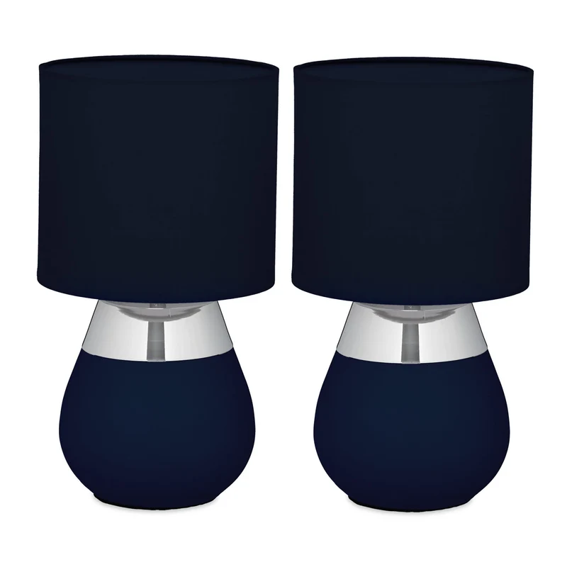 Lot de 2 lampes de chevet style contemporain ambiance cosy 32 x 18 cm en fer noir 13_0017055