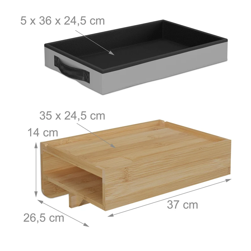 Étagère de lit pratique pour chambre d'adulte ou enfant 14 x 37 x 26,5 cm accessoires intégrés en bambou naturel 13_0016691