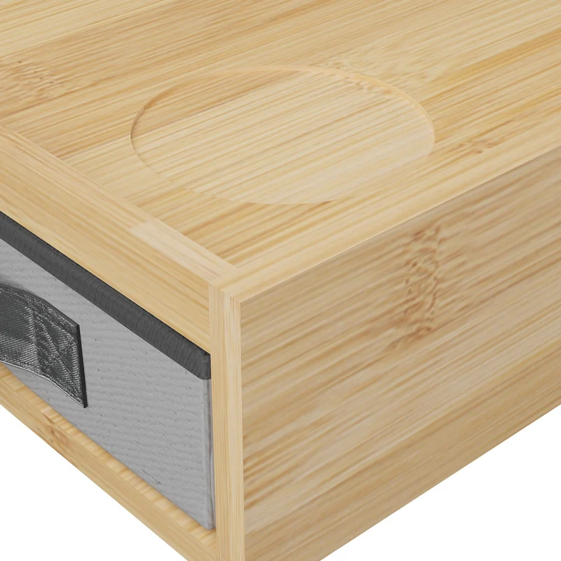 Étagère de lit pratique pour chambre d'adulte ou enfant 14 x 37 x 26,5 cm accessoires intégrés en bambou naturel 13_0016691
