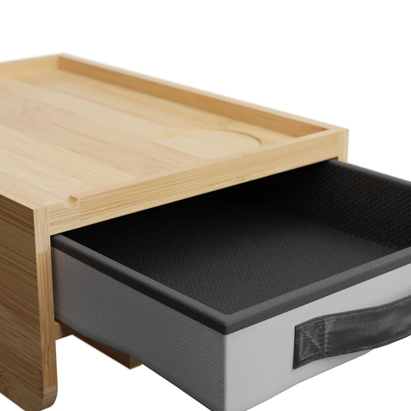 Étagère de lit pratique pour chambre d'adulte ou enfant 14 x 37 x 26,5 cm accessoires intégrés en bambou naturel 13_0016691