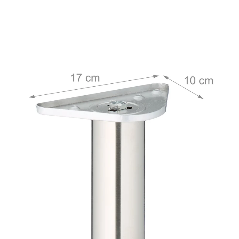 Lot de 4 pieds de table rabattables modernes ajustables 70 x 10 x 10 cm en acier inoxydable brossé 13_0016842