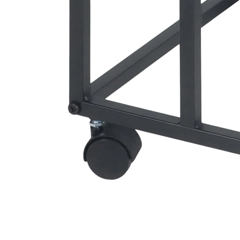 Table d'appoint C avec roulettes salon ou chambre rangement pratique 60 x 40 x 60 cm en bois noir 13_0017796