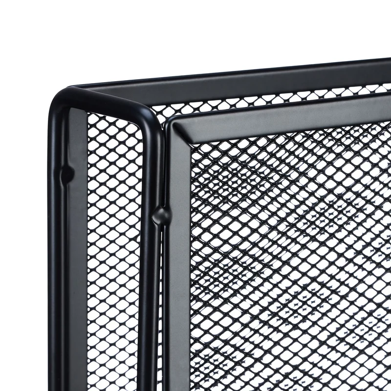 Porte-documents en métal moderne 43 x 33 x 18 cm design maille ergonomique bureau salon en métal noir 13_0014155