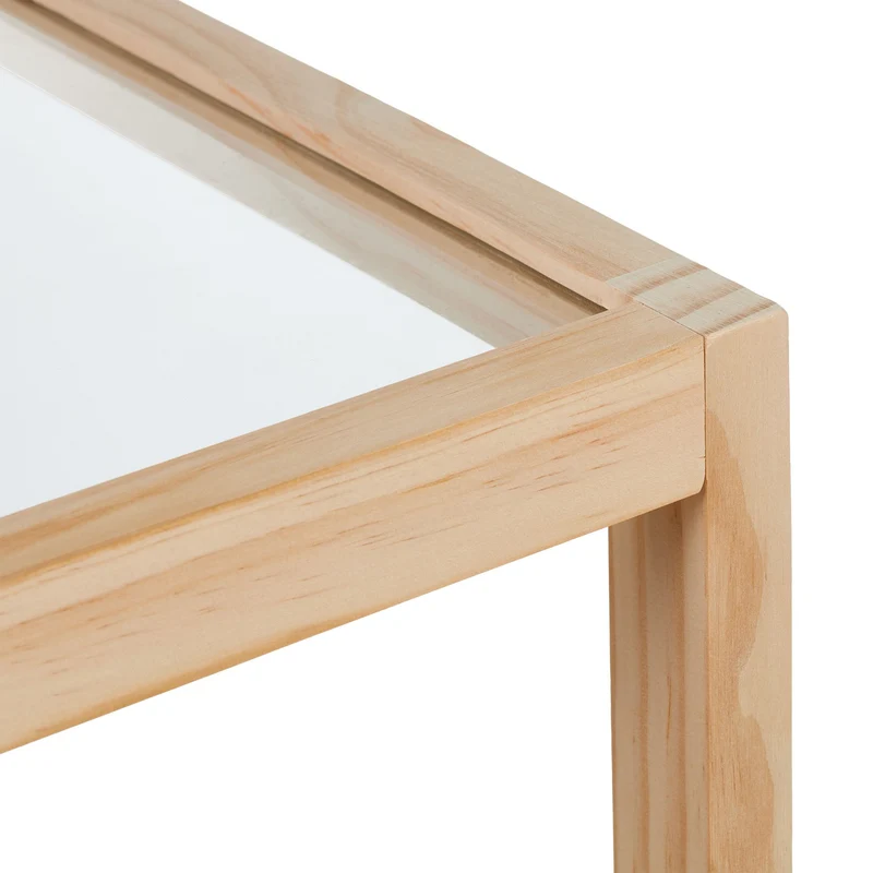 Table d'appoint moderne pour salon ou chambre 80 x 40 x 60 cm 2 niveaux de rangement en bois de pin blanc 13_0014432