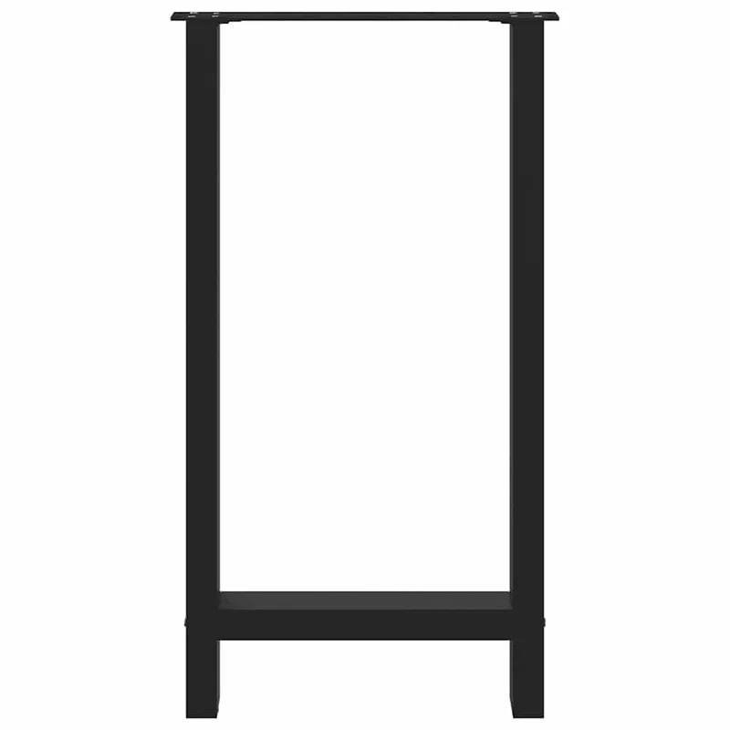 Lot de 2 pieds de table de bar carrés ajustables 40 x 90 cm en acier noir 02_0057564