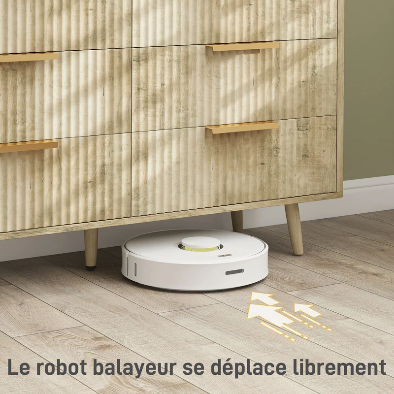 Commode 6 tiroirs scandinave 120 x 40 x 76 cm rangement spacieux sécurité anti basculement épuré design en MDF chêne 21_0001674