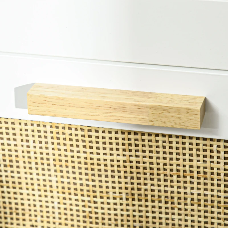 Commode 5 tiroirs pour chambre 77 x 37 x 104 cm grande capacité ouverture douce scandinave contemporain en MDF blanc 21_0001565