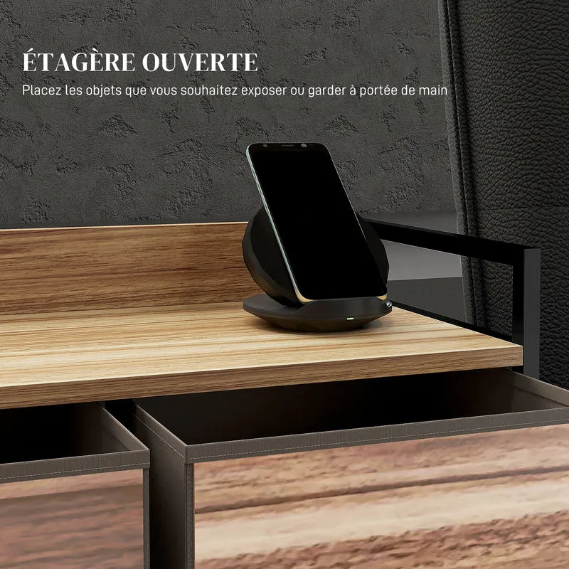 Commode de rangement 5 tiroirs chambre 98 x 29 x 63 cm gain de place tiroirs amovibles moderne finition mate en MDF noir 21_0001592