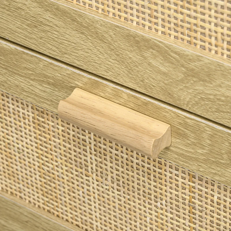 Commode 4 tiroirs 90 x 45 x 108.5 cm rangements spacieux scandinave anti basculement en panneau de particules naturel 21_0001591