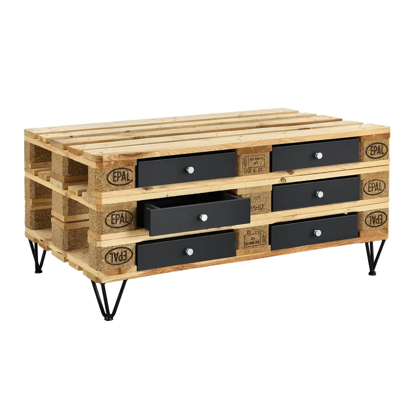 Tiroir pour meuble de palette MDF noir 03_0011350